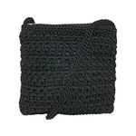 CTM® Women's Crochet Crossbody Handbag, Black