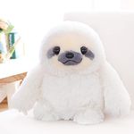 Winsterch Cuddly Sloth Soft Toy Large Stuffed Animal Sloth Teddy Baby Doll Birthday Gifts,Plush Soft Sloth Toy (Ivory, 15.7 inches)