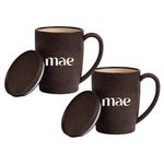 MAE Coffee Mug with Lid | 370 ML | Crafted from Used Coffee Grounds | Eco Friendly & Sustainable Cup | Insulated | Microwave Safe | Travel Friendly | Spill Proof | Office | Home | Gift | 2 Piece