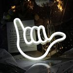 ENUOLI Hand Shape Finger Led Neon Signs, Light up Signs for Wall Decor Hanging Wall Night Light USB Battery Operated Neon Sign Warm White for Bedroom Living Room Kids Room Game Room Decoration