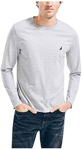 Nautica Men's J-Class Logo Long Sleeve T-Shirt, Grey Heather, Medium