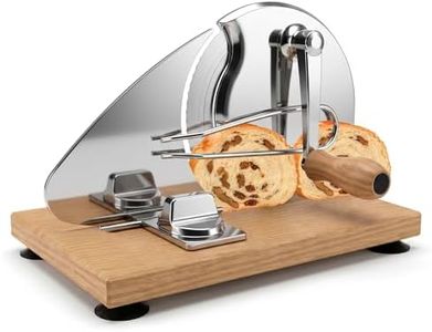 Saluna Manual Bread Slicer for Sourdough and Homemade Bread, Adjustable Bread Slicer with Hand Crank, Stainless Steel Blade and Suction Base