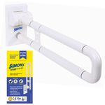 Simon's Grippy Flip-Up Nylon SS304 Grab bar for Toilet and Commode Rising of Elderly Safety Anti Slip handrail and Support Handle - Pack of 1