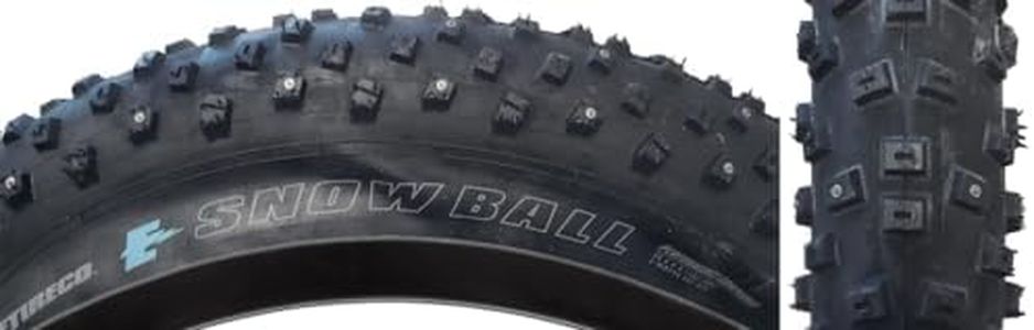 Vee Tire Snowball Fat Bike Tire 20x4.0 Studded Wire 26 TPI Override E-Bike 50 Black