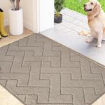 FCSDETAIL Dirt Trapper Indoor Door Mat 50 x 80 cm, Machine Washable Entrance Rug, Super Absorbent Dog Doormat, Non-slip Inside Floor Mat for Entryway, Muddy Shoes & Paws