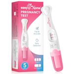 Easy@Home Pregnancy Test Sticks: 6 Days Sooner Early Detection with Over 99% Accurate - Ultra High Sensitivity & Rapid Result - Pregnancy Tests with Curved Handle | 5 Pack