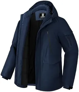 Pioneer Camp Men's Winter Coat Waterproof Fleece Lined Warm Winter Jacket with 9 Pockets Insulated Windproof Hooded Parka