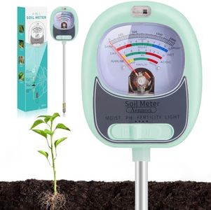 4-in-1 Soil Test Kit, Soil Moisture Meter for Fertility, Light, Moisture, PH, Soil pH Meter, Soil Tester, Moisture Meter for House Plants, Garden, Lawn, Farm, Indoor & Outdoor Use(Light Green)