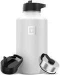 IRON °FLASK Sports Water Bottle - 64 Oz 3 Lids (Straw Lid), Leak Proof - Stainless Steel Gym & Bottles for Men, Women & Kids - Double Walled, Insulated Thermos - Valentines Day Gifts for Him or Her