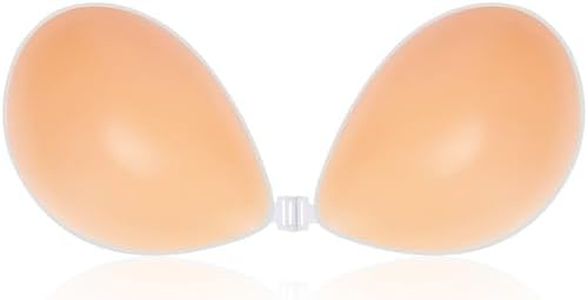CatoFree Soutien-gorge push-up invisible sans bretelles, soutien-gorge adhésif en silicone dos nu réutilisable avec 2 cache-tétons pour robe de soirée, robe de mariée et vêtements sans bretelles dos