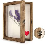 TJ.MOREE Shadow Box Frame 20x25cm Shadowbox Display Case Picture Frame with Linen Back Memorabilia Bouquet Medals Military Photos Memory Box