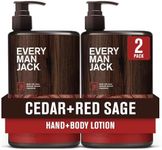 Every Man Jack Mens Cedar+ Red Sage Hand & Body Lotion for All Skin Types - Dermatologist Tested & Hypoallergenic - Nourish Skin with Lightweight Fast Absorbing Lotion - 13.5oz (2 Pack)