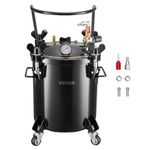 VEVOR Heavy Duty Steel Pressure Pot, 5.3 Gal/20 L Heavy Duty Steel Air Tool Pressure Pot, Pressures Pots with Three Quick-Connect Couplers for Home Use, DIY, Art Creations, Large-Diameter Tank