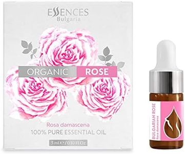 Essences Bulgaria Organic Rose Essential Oil 0,1 Fl Oz | 3ml | Rosa Damascena | 100% Pure and Natural | Undiluted | Therapeutic Grade | Family Owned Farm | Steam-Distilled | Non-GMO | Vegan