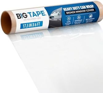 Big Tape Car Wrap – Regular 6ft x 17.5-inch Clear Tape Wrap for Car – Tacky Waterproof Film for Broken Car Window