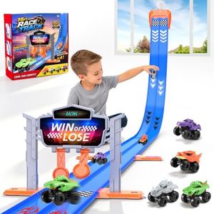 WootoyCar 15Ft Flexible Monster Truck Race Track Set for Kids Boys Age 4-7