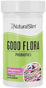 NaturalSlim Good Flora Probiotic Supplement for Men & Women - 7 Powerful Probiotic Strains & Lactobacillus Acidophilus - Supports Digestive & Gut Health - 60 Organic Vegetarian Capsules