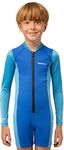 Cressi Boy's Shorty Neoprene Snorkelling Suit, Long Sleeves - Blue/Light Blue, XXL (7/8 Years)