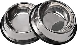 2Packs Stainless Steel Dog Bowl wit