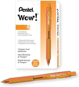 Pentel WOW! Retractable Ballpoint Pens, Medium Line, Orange Ink, Box of 12 (BK440-F)