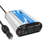 GIANDEL 300 Watt Pure Sine Wave Car Power Inverter 12V DC to 120V AC with Type-C PD 30W and QC3.0 USB Dual AC outlets Tablets Laptops Smartphones