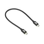 OWC Thunderbolt 4 Cable, Thunderbolt Certified, 0.3M (11.8"), 40 Gb/s Data Transfer, 100W Power Charging, Compatible with Thunderbolt 4, Thunderbolt 3, USB-C, and USB4 Devices, Black