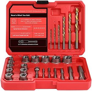 UYECOVE 30 Pcs Spiral Screw Extractor Bolt Extractor Set, 6542/4341 HSS Left Hand Drill Bit Set, Stripped Bolt Remover Borken Bolt Extractor Kit for Removing Nuts Bolts with Solid Storage Case