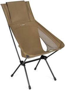 Helinox Sunset Chair (re), Packable Outdoor Furniture, Summer Vacation Holiday Seat, Foldable, Lightweight High-Back Comfort, Sustainable Eco-Friendly Materials Weighing 3.66 lbs(1.6 kg), Coyote Tan