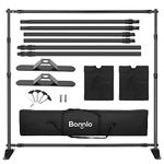 Bonnlo 3x2.4m/10x8ft Backdrop Stand Heavy Duty Banner Stand Adjustable Frame (W x H) for Photography Backdrop and Trade Show Display