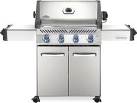 Napoleon Prestige 500 BBQ Grill, Stainless Steel, Natural Gas - P500NSS-3 Premium Barbecue Gas Cart For Grilling Masters - Rotisserie Included