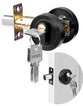 Single Cylinder Deadbolt Round Security Door Lock with Key Zinc Alloy Deadbolt Standard Size for Bathroom Door Lock Bedroom Door Lock Entrance Door Lock for Interior and Exterior