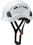 Vented Hard Safety Helmet, ABS Work Helmet with Adjustable 6-Point Suspension, ANSI Z89.1 Certified for Construction, Climbing, and Industrial Use, White