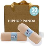 HIPHOP PANDA Baby Washcloths, Rayon Made from Bamboo - 2 Layer Ultra Soft Absorbent Newborn Bath Face Towel - Reusable Baby Wipes for Delicate Skin - Brown, 30 Pack