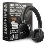 PuroQuiet Plus By Puro Sound Labs- Volume Limited On-Ear Active Noise Cancelling Studio Grade Bluetooth Headphones– Lightweight Headphones for Kids with Built-in Microphone (Black)
