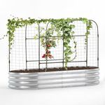 Galvanized Raised Bed 6x3x1ft with Greenhouse and Covers of Plant Netting, Plant Frost Cover, Shade Net, PE Film Greenhouse Planter Plant Trellis Climbing Greenhouse Kits(Green)