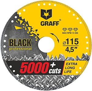 GRAFF Black Cut Off Wheels 4 1/2 Inch - Diamond Metal Cutting Disc for Angle Grinder 4.5 Inch - 60x Longer Wheel Life