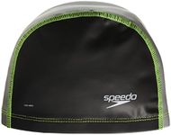 Speedo Unisex-Adult Swim Cap Stretch Fit,Black/Silver,Large/X-Large