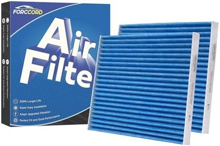 Forccord 2-PACK Cabin Air Filter Fits for Jeep Gladiator 20-26 V6 3.6L, Wrangler 18-26 L4 2.0L/V6 3.6L, Wrangler 21-26 V8 6.4L Activated Carbon Cabin Filter Replacement for 68301863AA Accessories