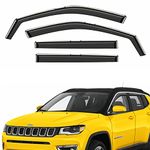 AEROGUYS in-Channel Window Deflectors Extra Durable Window Visors Rain Guards Fit for Jeep Compass 2017-2024, Sun Visors, Wind Vent Visors, Car Accessories - 4 pcs. AG0612