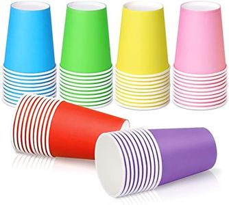 Paper Party Cups: 60 Pcs 9 Ounce Multicolor Drinking Cup for Hot & Cold Drinks, 6 Colors Party Cups Bulk for DIY Holiday Wedding Christmas