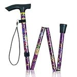 Amazing Health Pretty Flower Height Adjustable Folding Walking Sticks (Violet) - Walking Cane for Men and Women