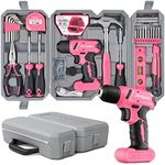 Hi-Spec Drill Set 58pc Pink Tool Se