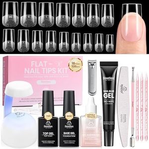 Beetles Gel Nail Kit Flat-X, Square Short, 320pcs 16 Sizes Nail Tips