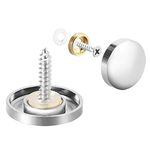 uxcell Mirror Screws, Decorative Cap Fasteners Cover Nails, Electroplated, Bright Silvery 22mm/0.87" Brass 16pcs