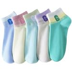 SWEET CABOODLES Women's Ankle Socks for Casual & Sports Multicolor Odour Free Fancy Multi design Socks Pack (IN, Alpha, Free Size, Multi Text G)