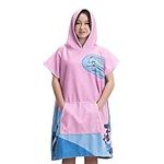 HOMELEVEL Kids Hooded Towel Poncho - Swimming Beach Changing Robe with Hood, Design, Pocket for Boys Girls Teenager - 60% Cotton 40% Polyester