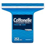 Cottonelle Fresh Care Flushable Wet Wipes, Adult Wet Wipes, 1 Refill Pack, 252 Wipes per Pack (252 Total Flushable Wipes)