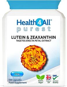 Health4All Lutein and Zeaxanthin Supplement 25mg 120 Capsules - Purest Vegan Eye Supplement for Eye Health, Natural Eye Vitamins for Eye Care and Eye Floaters Relief