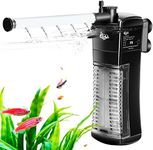 AQQA Aquarium Internal Filter, Submersible Power Filter in-Tank with Adjustable Water Flow, Ultra Silent Biochemical Sponge Filtration for Fish Tank Water Clean