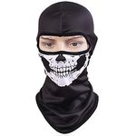 TClian Skull Mask Balaclava Ghost Skeleton Bandana Motorcycle Cycling Balaclava Full Face Masks UV Protective Quick Dry Breathable Military Tactical Airsoft Paintball Masks Halloween Mask (Skull-01)